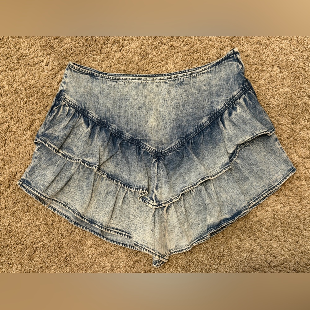 Mother the Ruffle Mini Skirt in Threading the Needle Women's Size 32